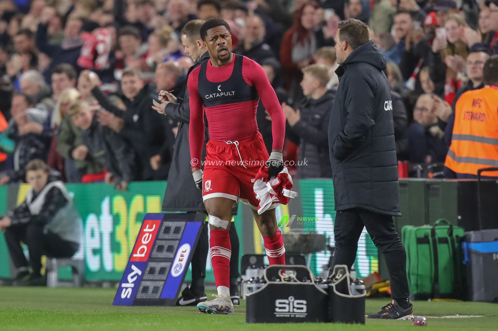Chuba Akpom #29 of Middlesbrough during the Sky Bet Championship match Middlesbrough vs Hull City at Riverside Stadium, Middlesbrough, United Kingdom, 19th April 2023

(Photo by James Heaton/News Images)