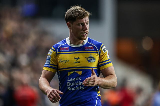 Morgan Gannon of Leeds Rhinos during the Betfred Super League play-off Eliminator 2 match Leeds Rhinos vs St Helens at Headingley Stadium, Leeds, United Kingdom, 27th September 2025

(Photo by Alfie Cosgrove/News Images)