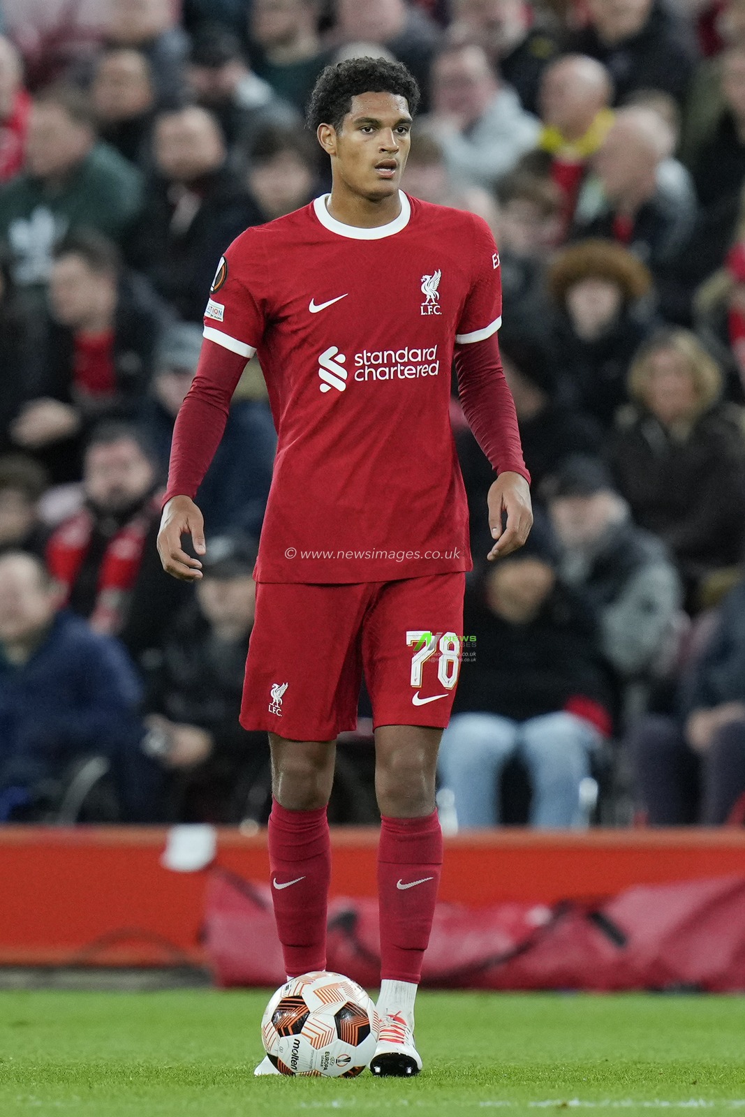 Jarell Quanseh #78 of Liverpool during the UEFA Europa League match Liverpool vs Union Saint-Gilloise at Anfield, Liverpool, United Kingdom, 5th October 2023

(Photo by Steve Flynn/News Images)