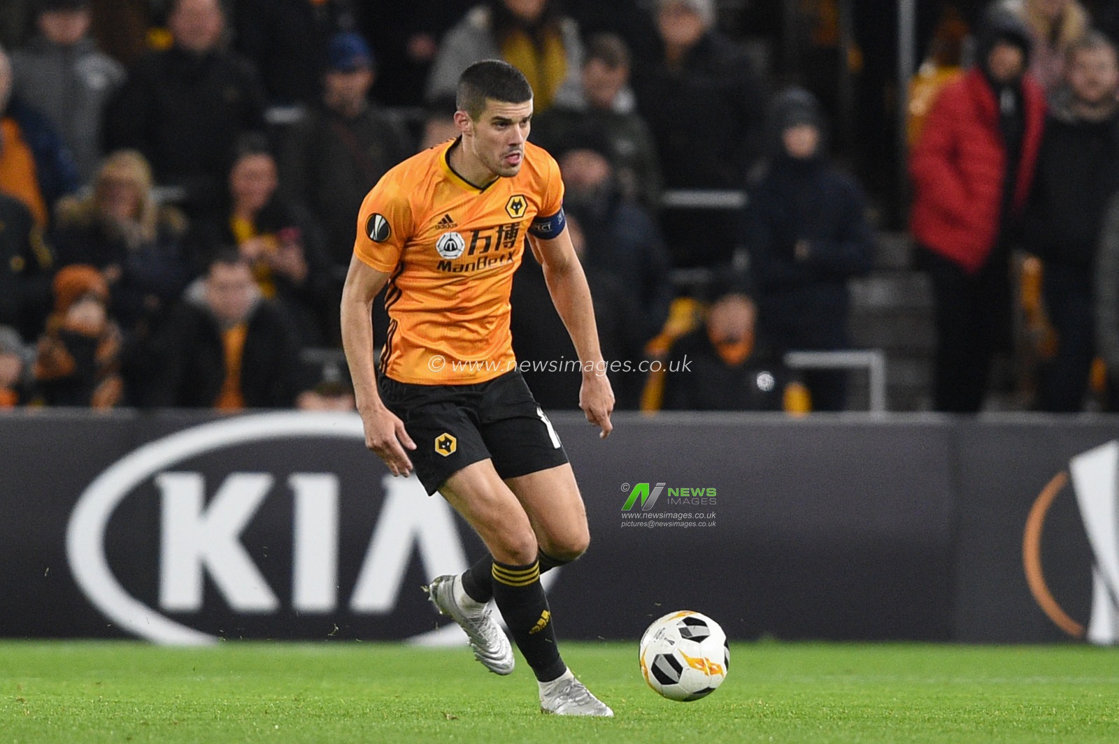 12th December 2019, Molineux, Wolverhampton, England; UEFA Europa League, Wolverhampton Wanderers v Besiktas : Conor Coady (16) of Wolverhampton Wanderers in action during the game

Credit: Richard Long/News Images