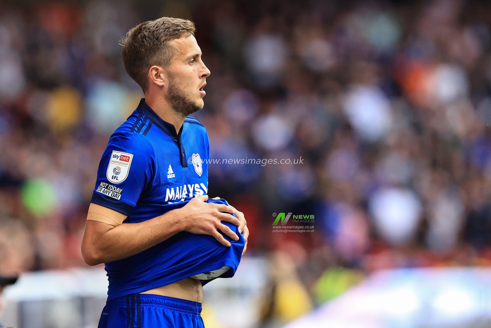 Will Vaulks #6 of Cardiff City prepares to take a long throw-in