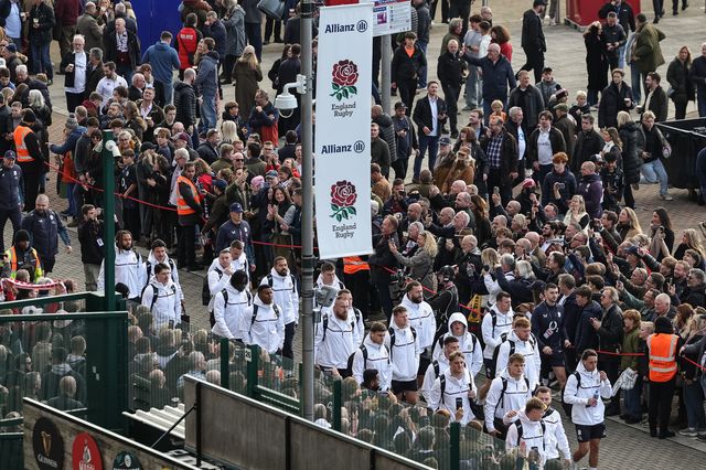 England players arrive during the Quilter Nations Series 2025 match England vs Australia at Allianz Stadium, Twickenham, United Kingdom, 1st November 2025

(Photo by Mark Cosgrove/News Images)

*** GER AUT SUI OUT ***