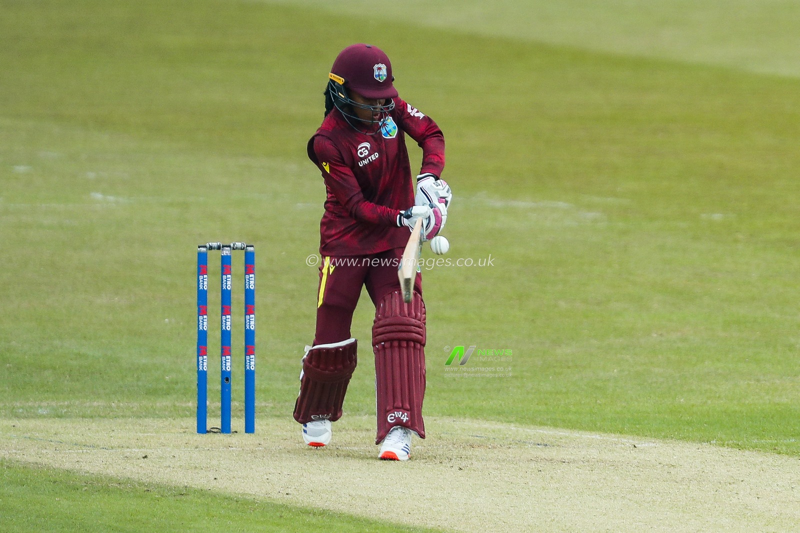 Realeanna Grimmond of West Indies Women bats during the 2nd Metro Bank ODI Day International England Women v West Indies Women at Uptonsteel County Ground, Leicester, United Kingdom, 4th June 2025

(Photo by Izzy Poles/News Images)