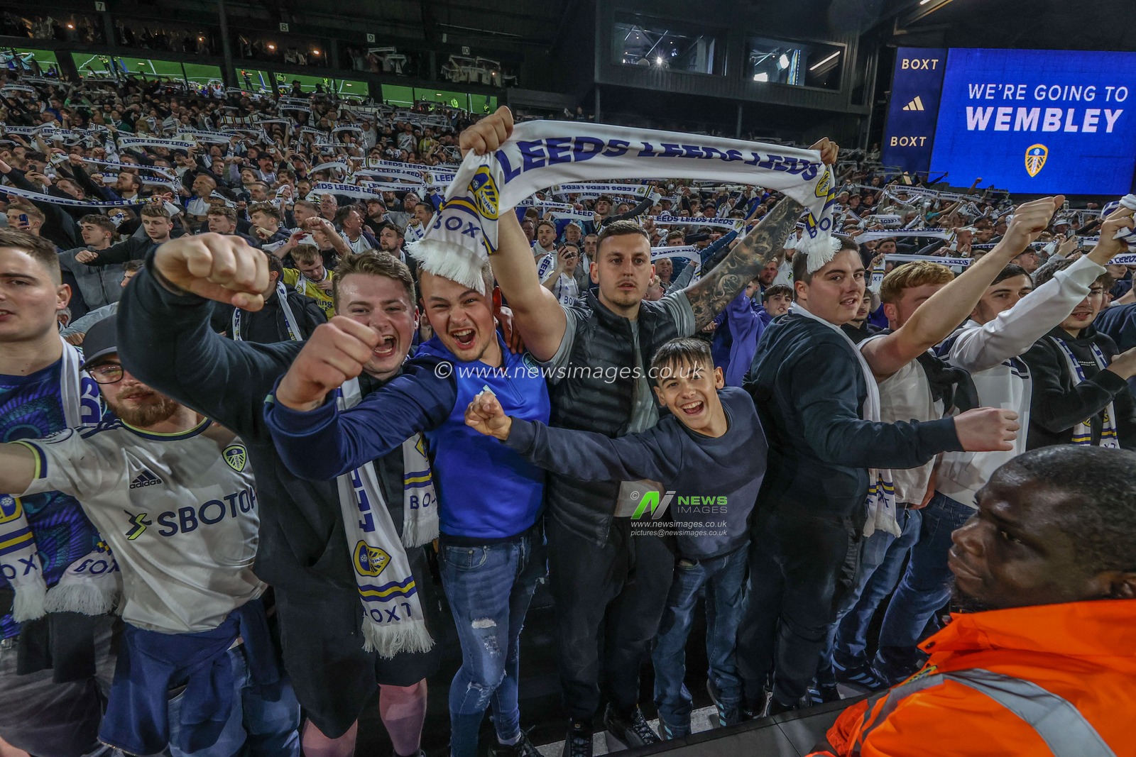Leeds fans go ballistic as they win to go through to Wembley during the Sky Bet Championship Play-off Semi Final Second Leg Leeds United vs Norwich City at Elland Road, Leeds, United Kingdom, 16th May 2024

(Photo by Mark Cosgrove/News Images)