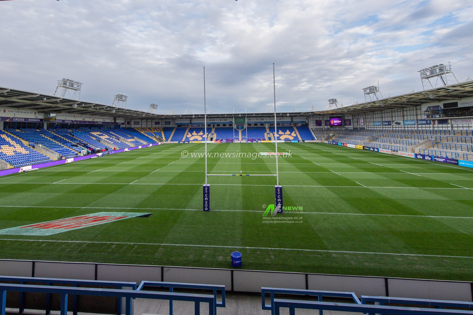 General view of The Halliwell Jones Stadium, venue for today's Rugby League World Cup 2021 match New Zealand vs Lebanon at Halliwell Jones Stadium, Warrington, United Kingdom, 16th October 2022

(Photo by Craig Thomas/News Images)
