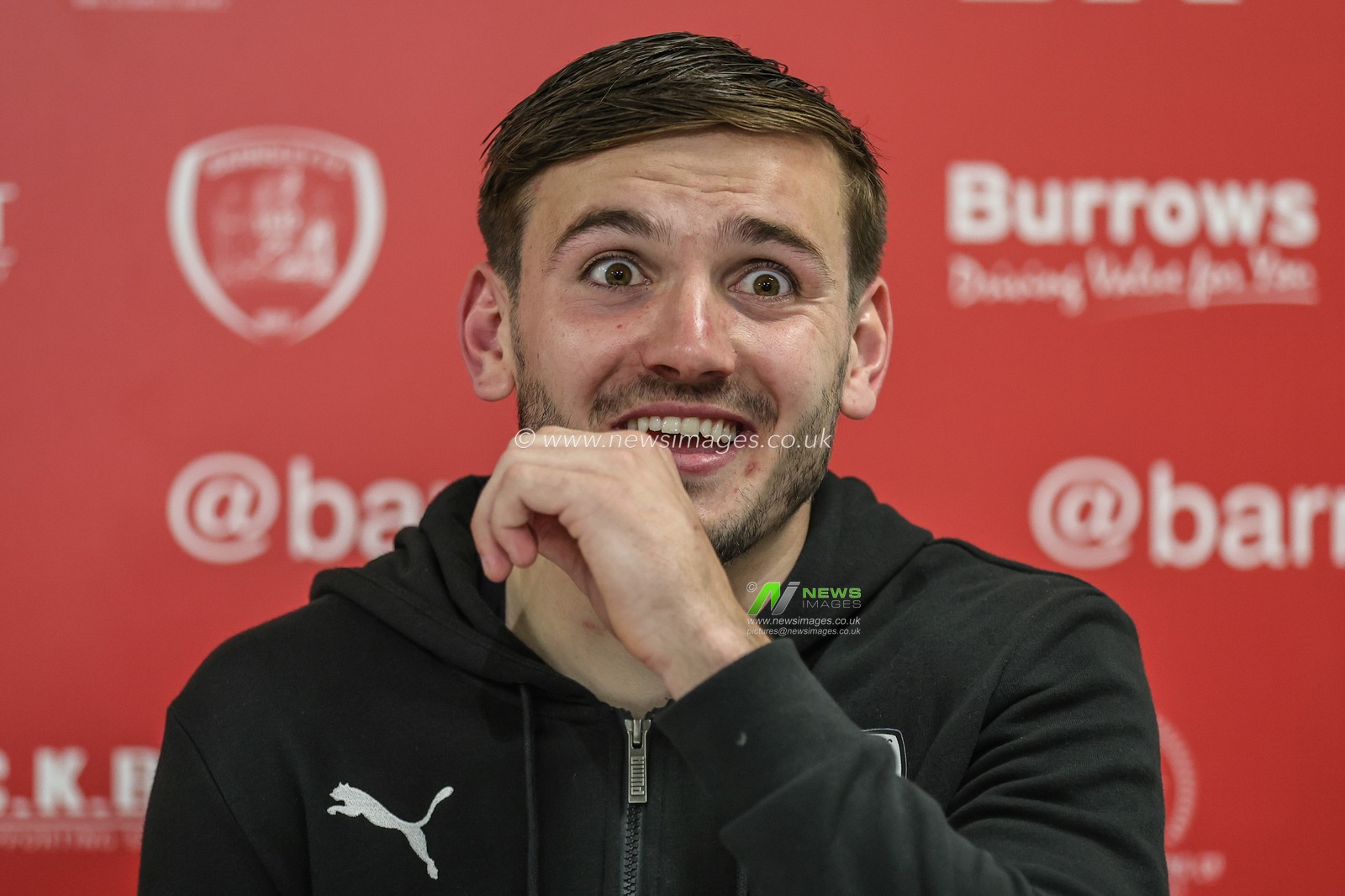 Liam Kitching #5 of Barnsley speaks in the post match press conference during the Sky Bet League 1 Play-off match Barnsley vs Bolton Wanderers at Oakwell, Barnsley, United Kingdom, 19th May 2023

(Photo by Mark Cosgrove/News Images)