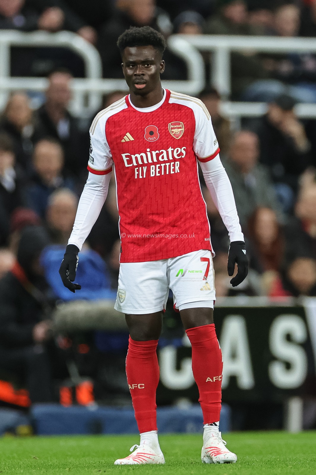 Bukayo Saka #7 of Arsenal during the Premier League match Newcastle United vs Arsenal at St. James's Park, Newcastle, United Kingdom, 4th November 2023

(Photo by Mark Cosgrove/News Images)