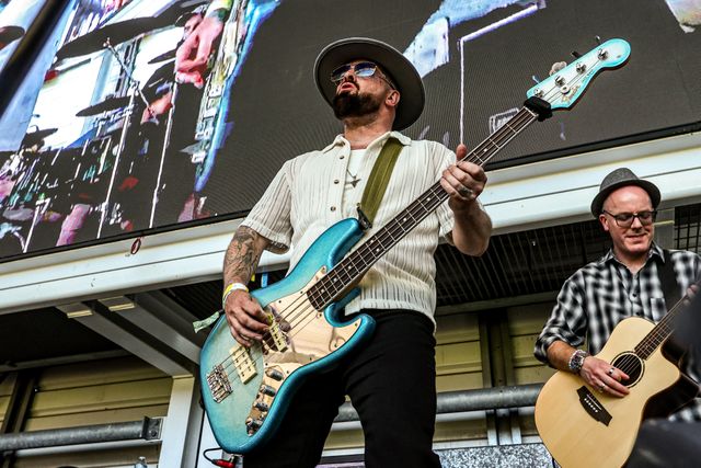 Pre match entertainment during the Betfred Super League round 12 match Warrington Wolves vs Bradford Bulls at The Halliwell Jones Stadium, Warrington, United Kingdom on 24 May 2026

(Photo by Alfie Cosgrove/News Images)