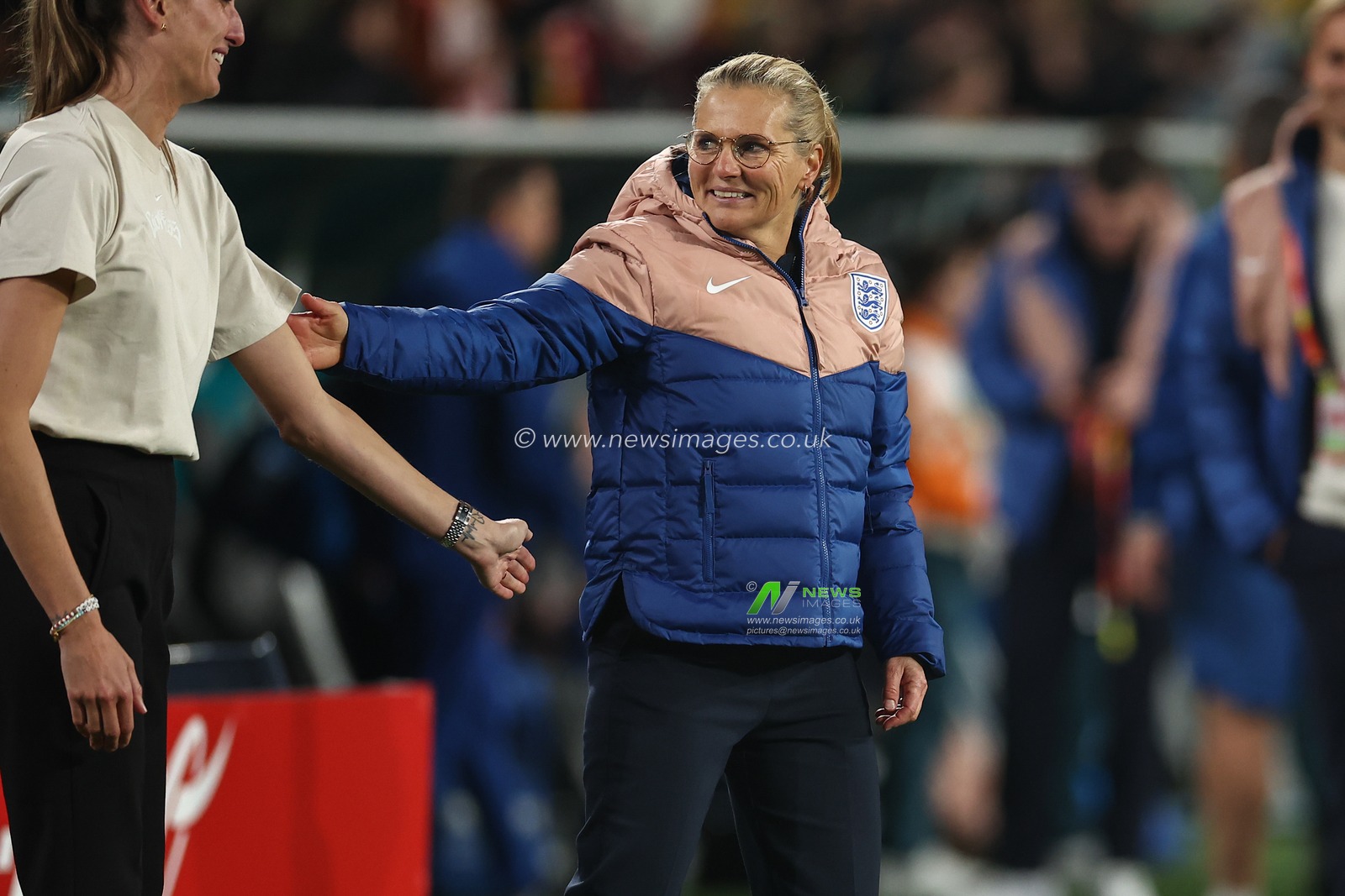 Sarina Wiegman Manager of England celebrates winning 1-3 during the FIFA Women's World Cup 2023 Semi-Final match Australia Women vs England Women at Stadium Australia, Sydney, Australia, 16th August 2023

(Photo by Patrick Hoelscher/News Images)