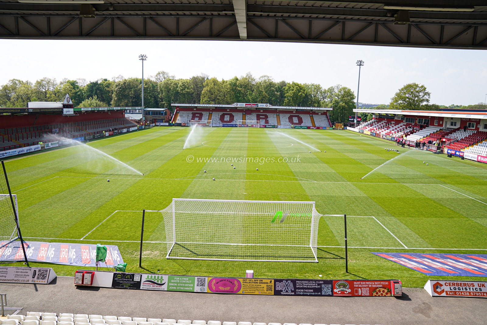 General view of lamex stadium during the Sky Bet League 1 match Stevenage vs Rotherham United at Lamex Stadium, Stevenage, United Kingdom, 27th April 2025

(Photo by Harvey Murphy/News Images)