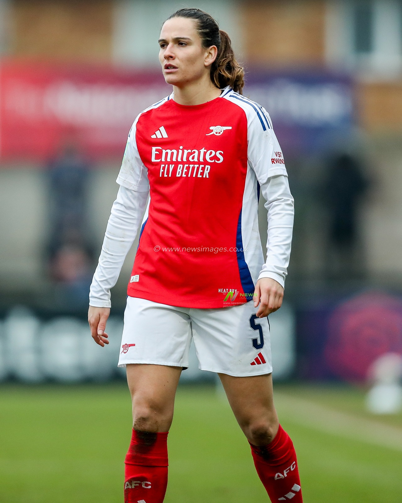Laia Codina of Arsenal looks on during the Adobe Women's FA Cup 5th Round match Arsenal Women vs London City Lionesses at Managata Pay UK Stadium, Borehamwood, United Kingdom, 9th February 2025

(Photo by Izzy Poles/News Images)