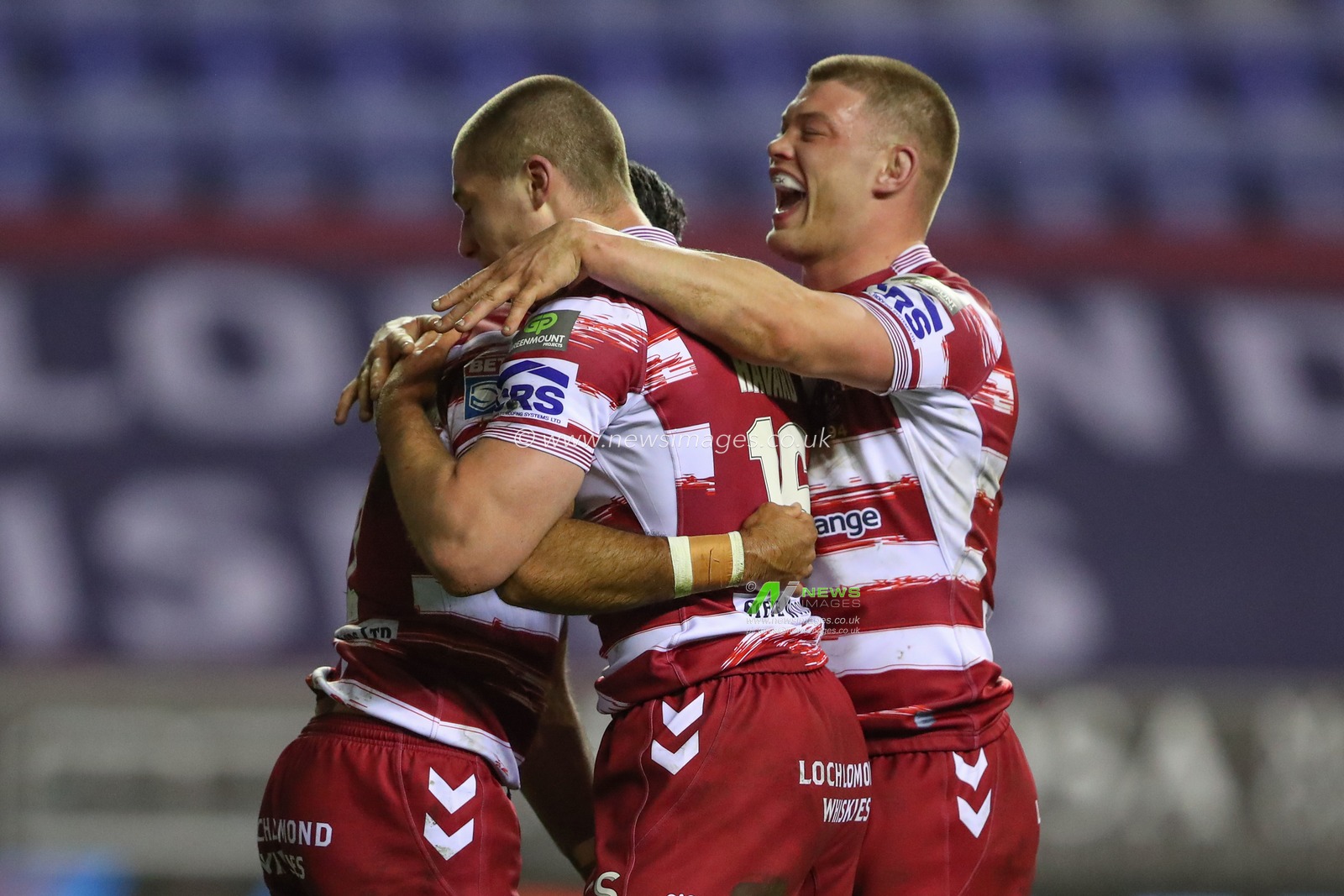 Bevan French #2 of Wigan Warriors celebrates his try to make it 6-6 during the Betfred Super League match Wigan Warriors vs Salford Red Devils at DW Stadium, Wigan, United Kingdom, 24th March 2023

(Photo by Gareth Evans/News Images)