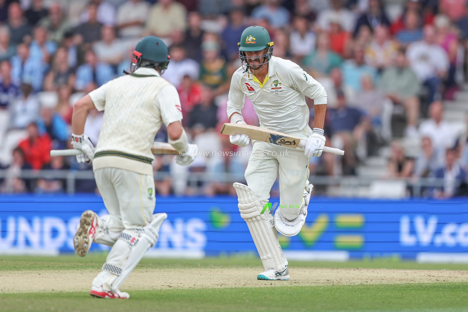 Mitchell Starc of Australia makes two runs during the LV= Insurance Ashes Third Test Series Day 3 England v Australia at Headingley Stadium, Leeds, United Kingdom, 8th July 2023

(Photo by Mark Cosgrove/News Images)