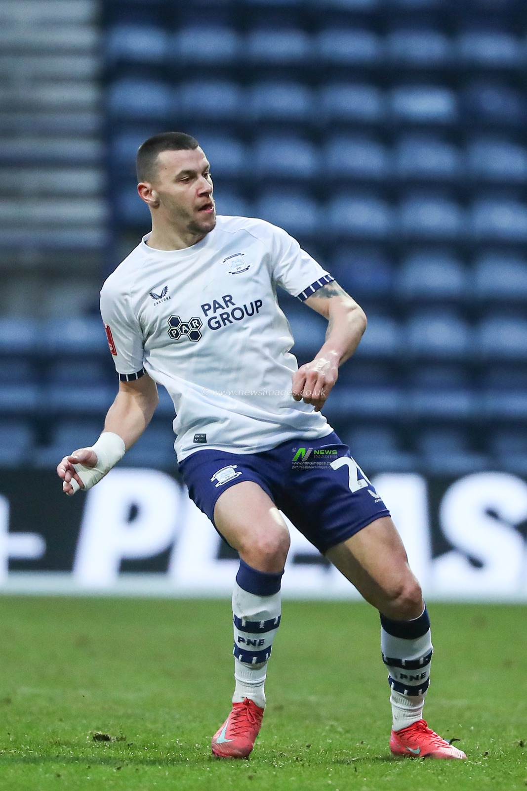 Milutin OsmajiÄ‡ of Preston North End during the Emirates FA Cup match Preston North End vs Wycombe Wanderers at Deepdale, Preston, United Kingdom, 8th February 2025

(Photo by Jorge Horsted/News Images)