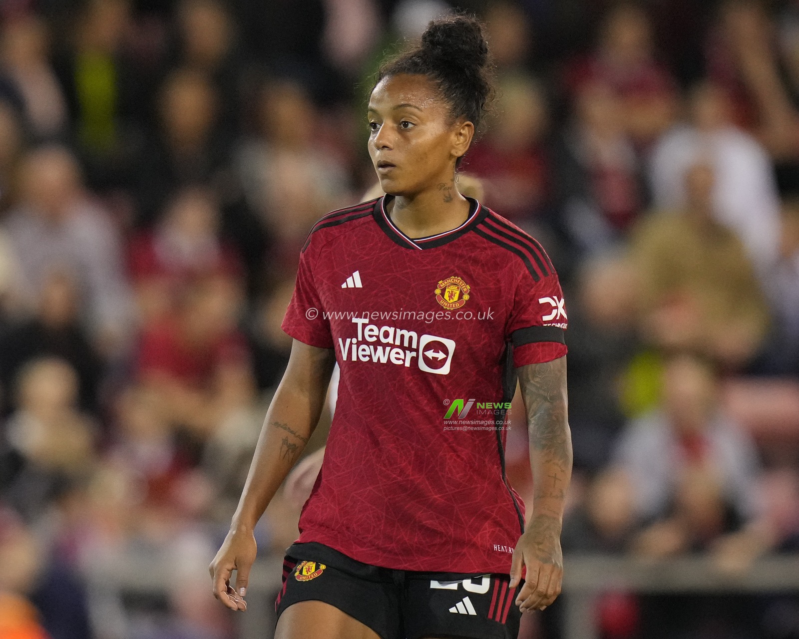 Geyse #23 of Manchester United during the The FA Women's Super League match Manchester United Women vs Arsenal Women at Leigh Sports Village, Leigh, United Kingdom, 6th October 2023

(Photo by Steve Flynn/News Images)