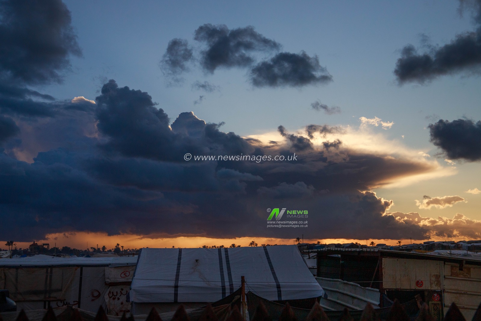 Gaza enters its new year on the 452nd day of the ongoing aggression, amid rainy weather and difficult humanitarian conditions. Heavy rains flooded tents housing thousands of displaced people.(Photo: Mohammed Skaik/News Images)