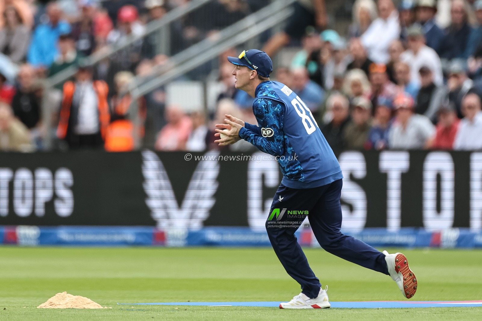 England captain Harry Brook catches out West Indies Captain Shai Hope during the 2nd Metro Bank ODI England v West Indies at Sophia Gardens Cricket Ground, Cardiff, United Kingdom, 1st June 2025

(Photo by Mark Cosgrove/News Images)