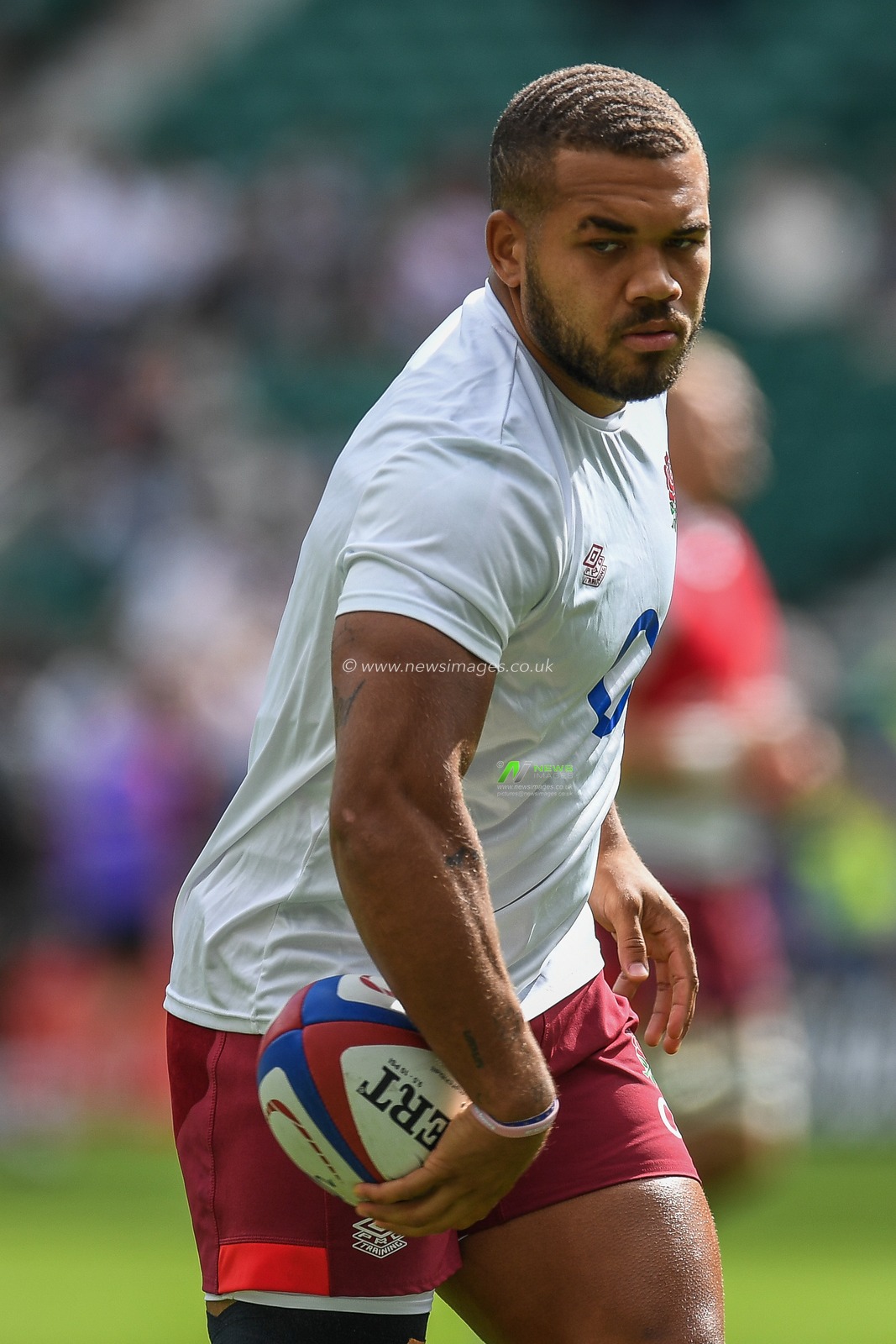 Ollie Lawrence of England during the pre-game warmup during the 2023 Summer Series match England vs Fiji at Twickenham Stadium, Twickenham, United Kingdom, 26th August 2023

(Photo by Mike Jones/News Images)