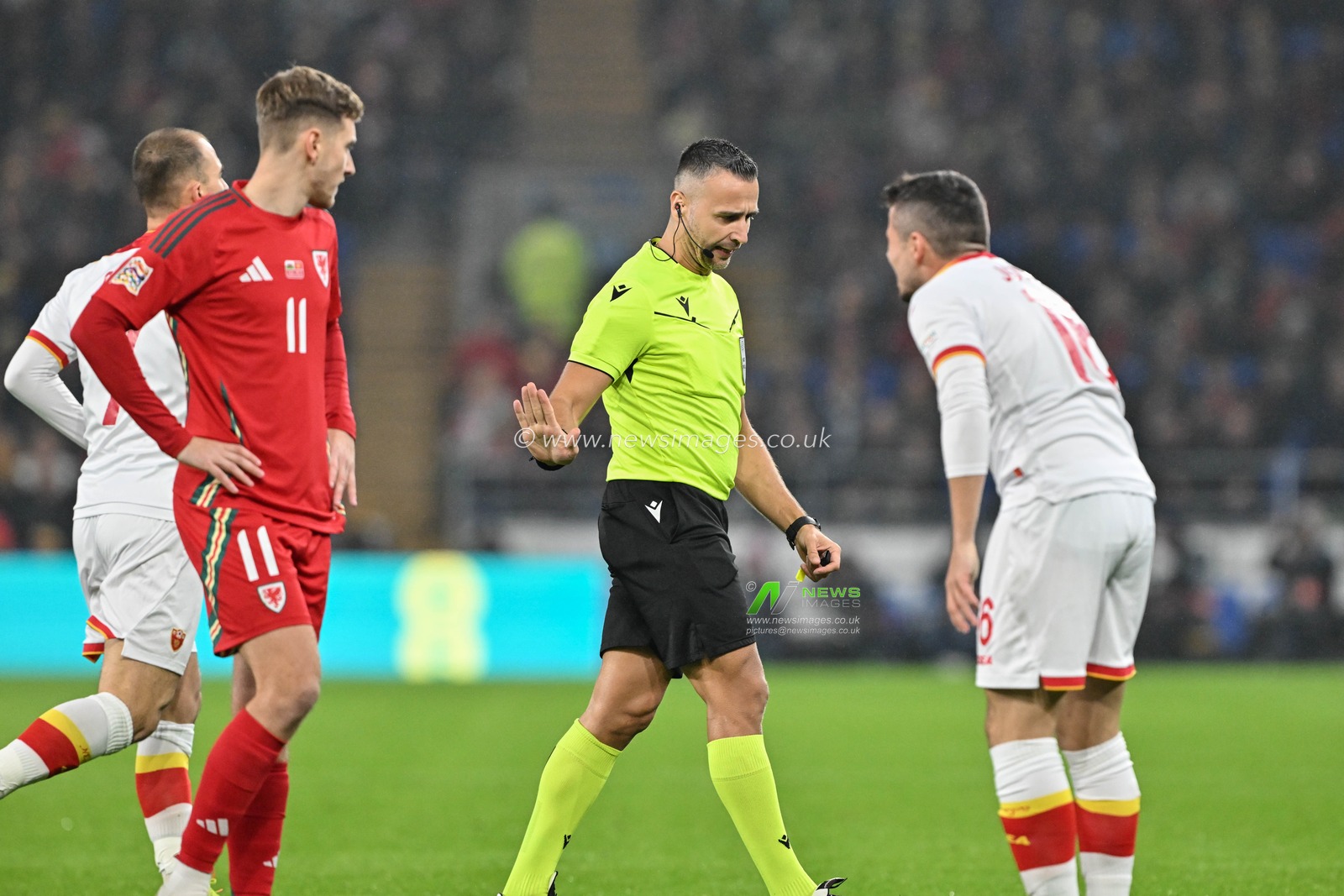 Referee Filip Glova reacts during the UEFA Nations League - League B - Group 4 match Wales vs Montenegro at Cardiff City Stadium, Cardiff, United Kingdom, 14th October 2024

(Photo by Cody Froggatt/News Images)