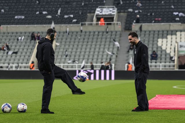 Rayan Cherki of Manchester City and Rayan Ait-Nouri of Manchester City on the pitch as they arrive during the Emirates FA Cup 5th Round  match Newcastle Untied vs Manchester City at St. James's Park, Newcastle, United Kingdom on 07 March 2026

(Photo by Mark Cosgrove/News Images)