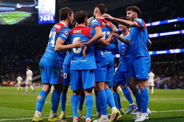 Atletico Madrid players celebrate second goal during the UEFA Champions League match Tottenham Hotspur vs Atletico Madrid at Tottenham Hotspur Stadium, London, United Kingdom on 18 March 2026

(Photo by Harvey Murphy/News Images)