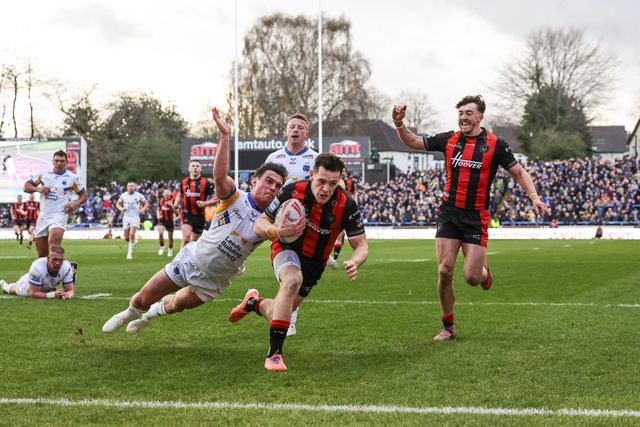 Josh Thewlis of Warrington Wolves goes over for a try during the Betfred Super League round 6 match Leeds Rhinos vs Warrington Wolves at AMT Headingley Stadium, Leeds, United Kingdom on 29 March 2026

(Photo by Mark Cosgrove/News Images)