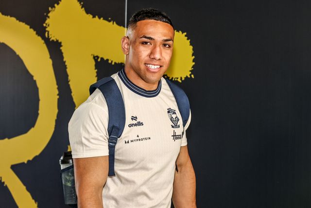 Albert Hopoate of Warrington Wolves arrives during the Betfred Super League round 12 match Warrington Wolves vs Bradford Bulls at The Halliwell Jones Stadium, Warrington, United Kingdom on 24 May 2026

(Photo by Alfie Cosgrove/News Images)