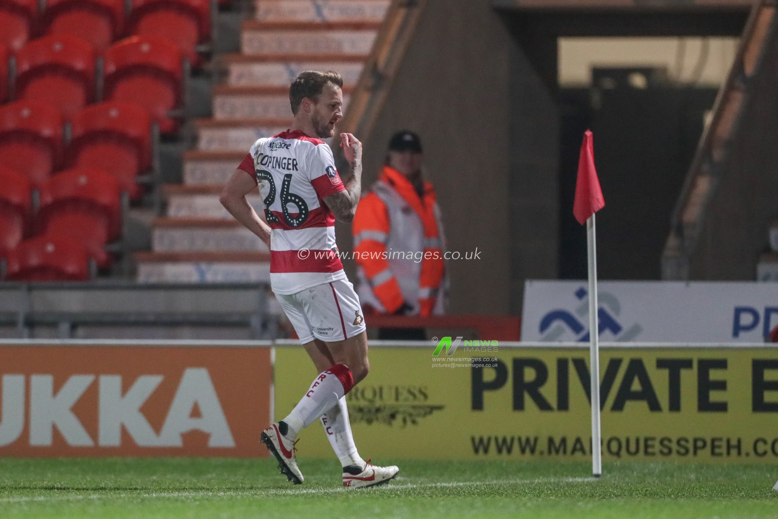 19th November 2019, Keepmoat Stadium, Doncaster, England; Emirates FA Cup,  First Round Replay, Doncaster Rovers v AFC Wimbledon : James Coppinger (26) of Doncaster Rovers celebrates his goal to make it 1-0

Credit: Mark Cosgrove/News Images