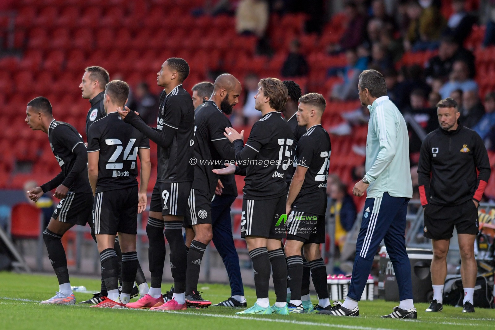 Sheffield United make a number of substitutions in the second half