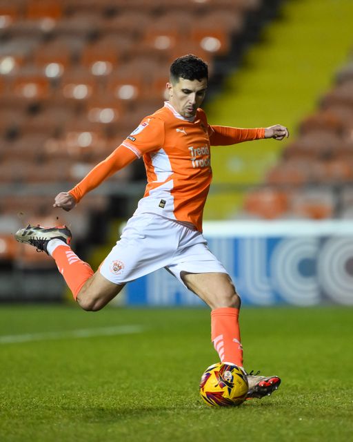 Albie Morgan of Blackpool takes a penalty during the Vertu Trophy match Blackpool vs Aston Villa U21 at Bloomfield Road, Blackpool, United Kingdom, 17th December 2024

(Photo by Craig Thomas/News Images)