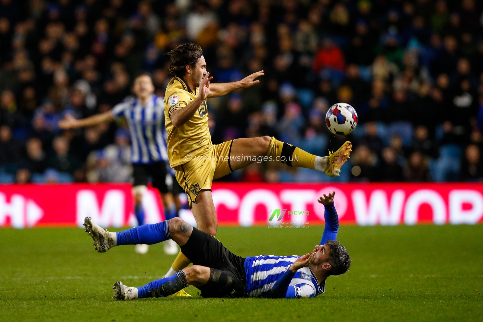 Callum Paterson #13 of Sheffield Wednesday and Dan Jones #3 of Port Vale during the Sky Bet League 1 match Sheffield Wednesday vs Port Vale at Hillsborough, Sheffield, United Kingdom, 29th December 2022

(Photo by Ben Early/News Images)