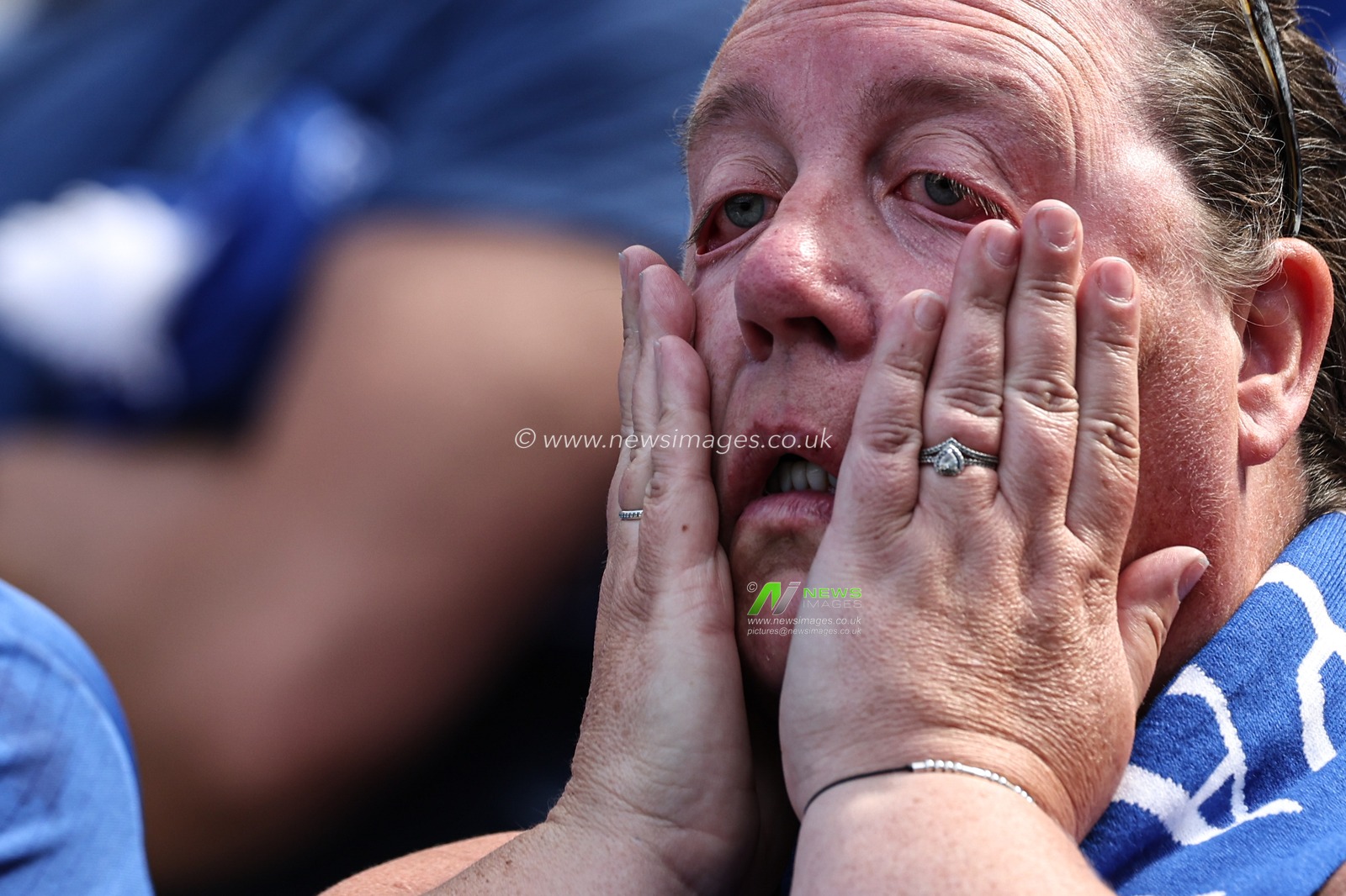 Everton fan whips tears away celebrating the legacy and leaving Goodison Park after the Premier League match Everton vs Southampton at Goodison Park, Liverpool, United Kingdom, 18th May 2025

(Photo by Mark Cosgrove/News Images)
