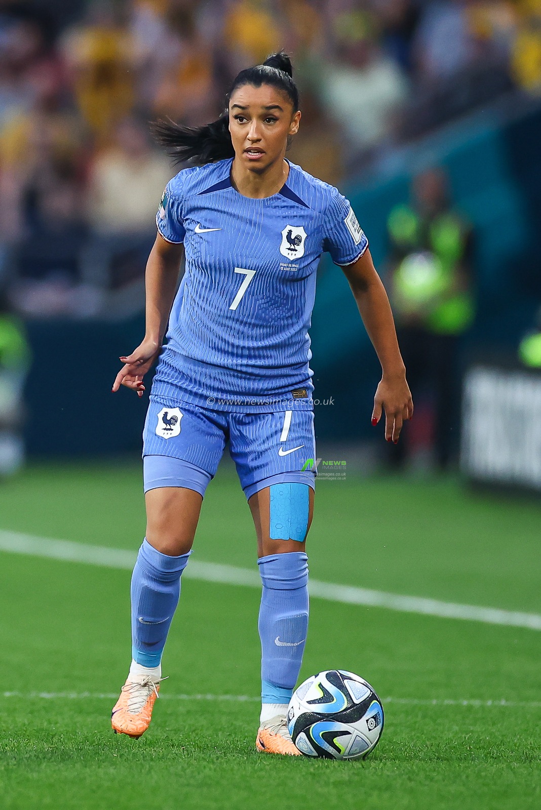 Sakina Karchaoui #7 of France in action during the FIFA Women's World Cup 2023 Quarter-Final match Australia Women vs France Women at Suncorp Stadium, Brisbane, Australia, 12th August 2023

(Photo by Patrick Hoelscher/News Images)