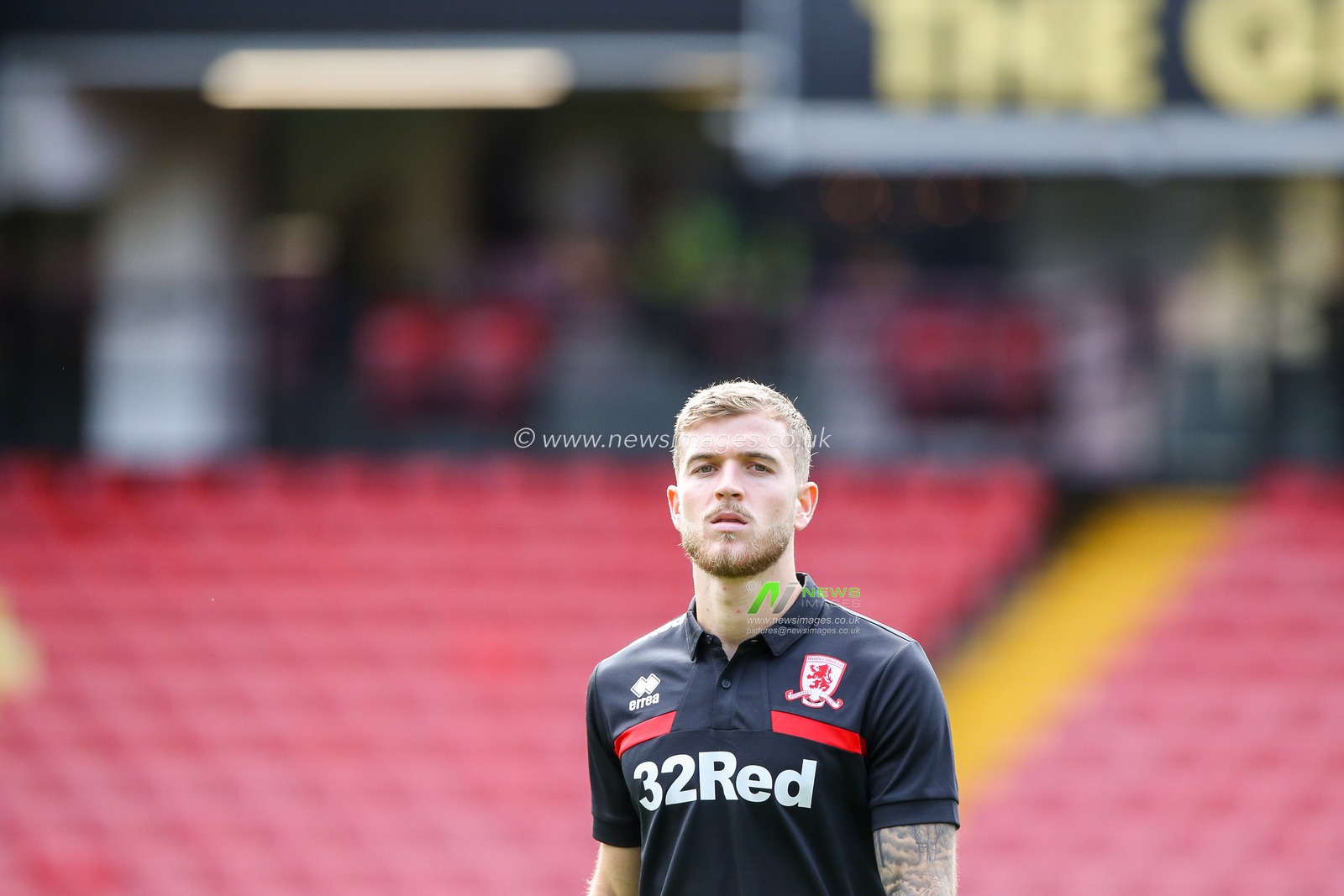 Riley McGree #8 of Middlesbrough on arrival during the Sky Bet Championship match Watford vs Middlesbrough at Vicarage Road, Watford, United Kingdom, 30th September 2023

(Photo by Arron Gent/News Images)