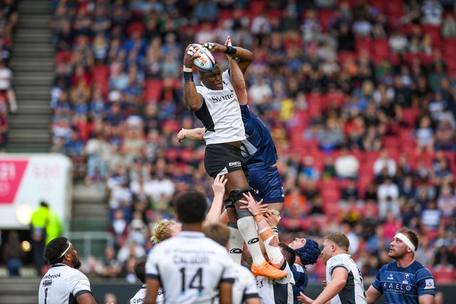 Maro Itoje of Saracens wins the ball at a line out during the Gallagher PREM match Bristol Bears vs Saracens at Ashton Gate, Bristol, United Kingdom on 09 May 2026

(Photo by Alex Williamson/News Images)