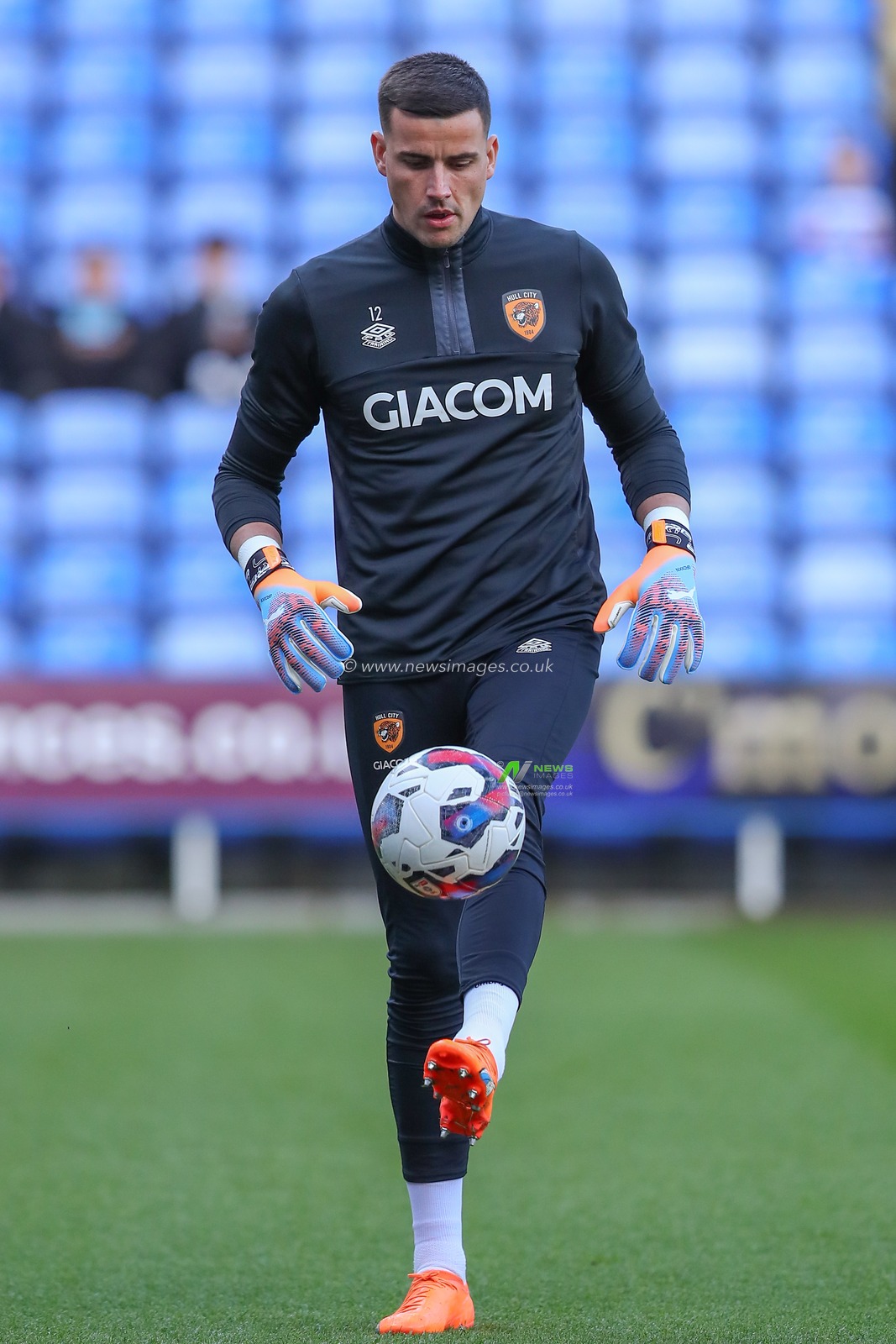 Karl Darlow #12 of Hull City during the pre-game warm up ahead of the Sky Bet Championship match Reading vs Hull City at Select Car Leasing Stadium, Reading, United Kingdom, 18th March 2023

(Photo by Gareth Evans/News Images)