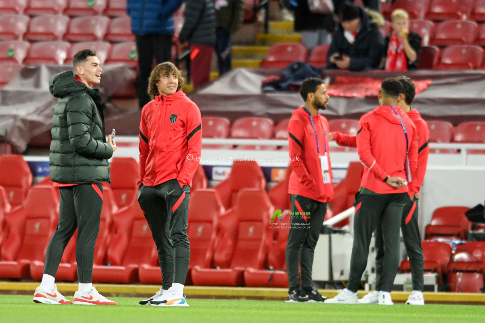 The Atletico Madrid players arrive at Anfield