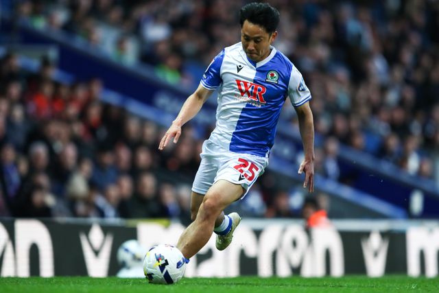 Ryoya Morishita of Blackburn Rovers with ball at his feet during the Sky Bet Championship match Blackburn Rovers vs Coventry City at Ewood Park, Blackburn, United Kingdom on 17 April 2026

(Photo by Jorge Horsted/News Images)