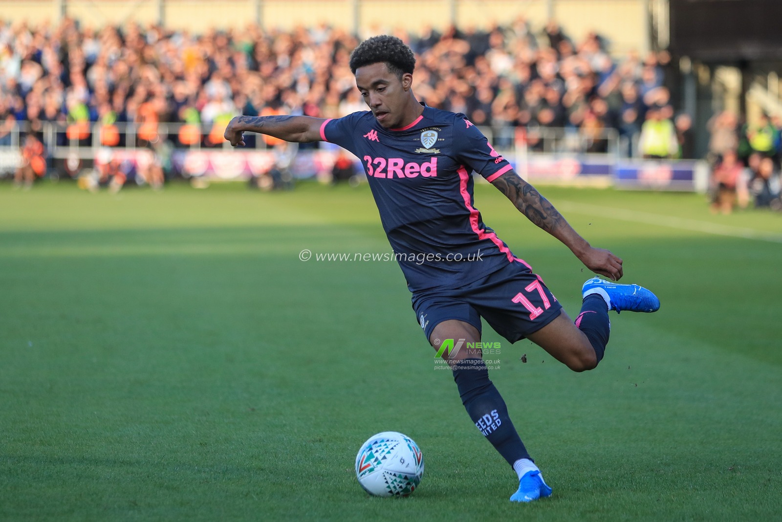 13th August 2019, Moor Lane, Salford, England; Carabao Cup, Round 1,  Salford City vs Leeds United ; Helder Costa (17) of Leeds United crossed the ball


Credit: Mark Cosgrove/News Images

English Football League images are subject to DataCo Licence