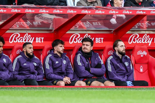 Harry Maguire of Manchester United on the bench during the Premier League match Nottingham Forest vs Manchester United at City Ground, Nottingham, United Kingdom, 1st November 2025

(Photo by Alfie Cosgrove/News Images)

*** GER AUT SUI OUT ***