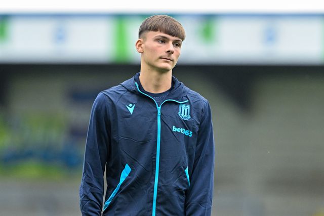 Nathan Lowe of Stoke City inspects the pitch ahead of the Pre-season friendly match Chester vs Stoke City at Deva Stadium, Chester, United Kingdom, 11th July 2024

(Photo by Cody Froggatt/News Images)