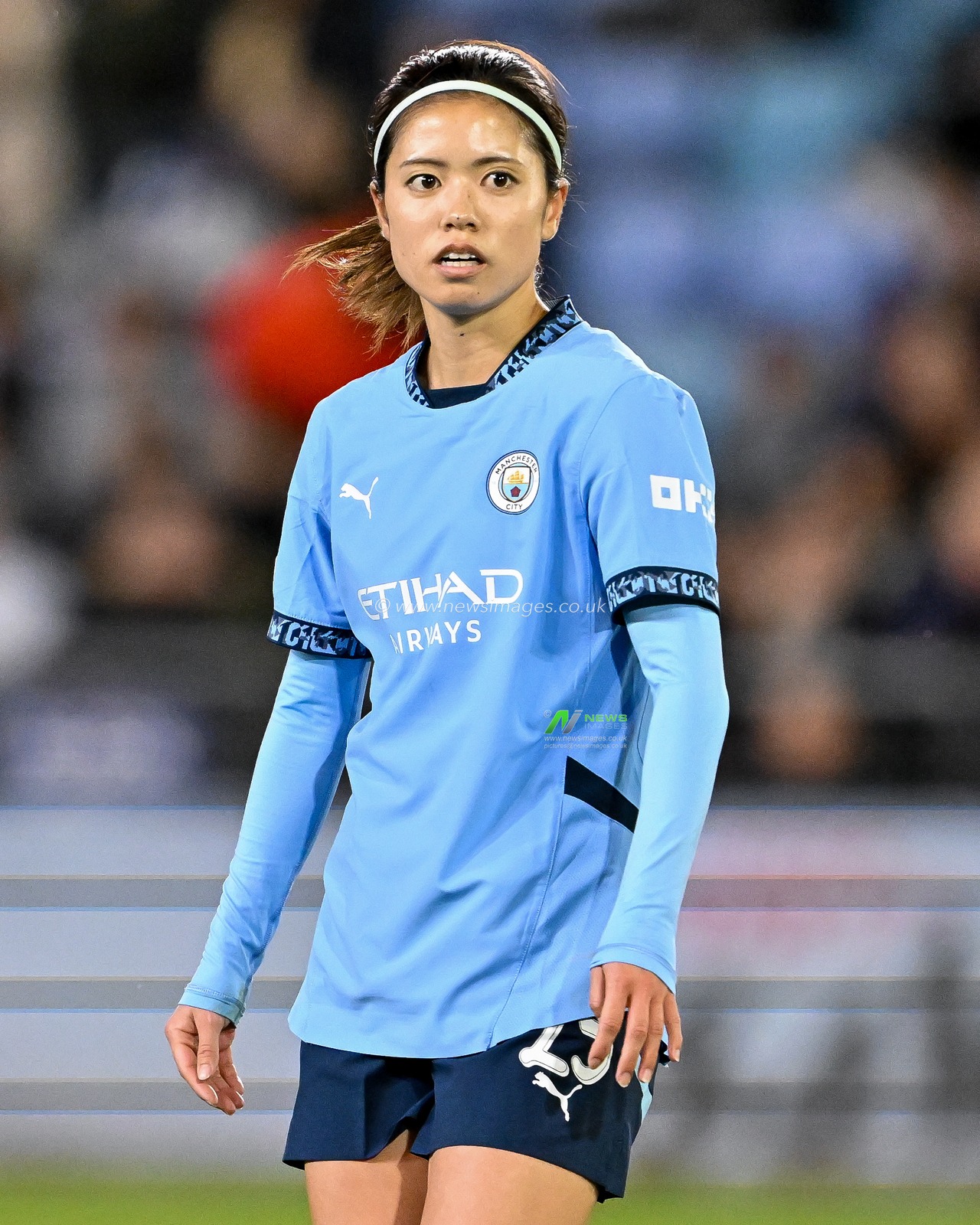 Yui Hasegawa of Manchester City Women looks on during the UEFA Women's Champions League match  - Group D - Manchester City vs Barcelona at Manchester City Academy Stadium, Manchester, United Kingdom, 9th October 2024

(Photo by Cody Froggatt/News Images)