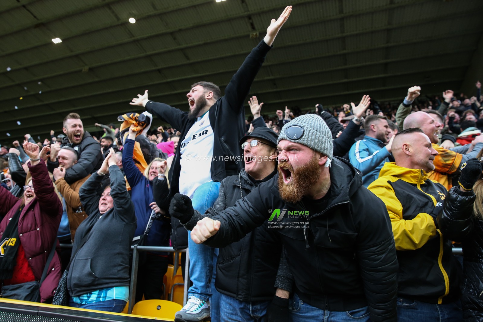 Wolverhampton Wanderers celebrate their sides goal to make it 2-1 during the Emirates FA Cup Quarter- Final match Wolverhampton Wanderers vs Coventry City at Molineux, Wolverhampton, United Kingdom, 16th March 2024

(Photo by Gareth Evans/News Images)