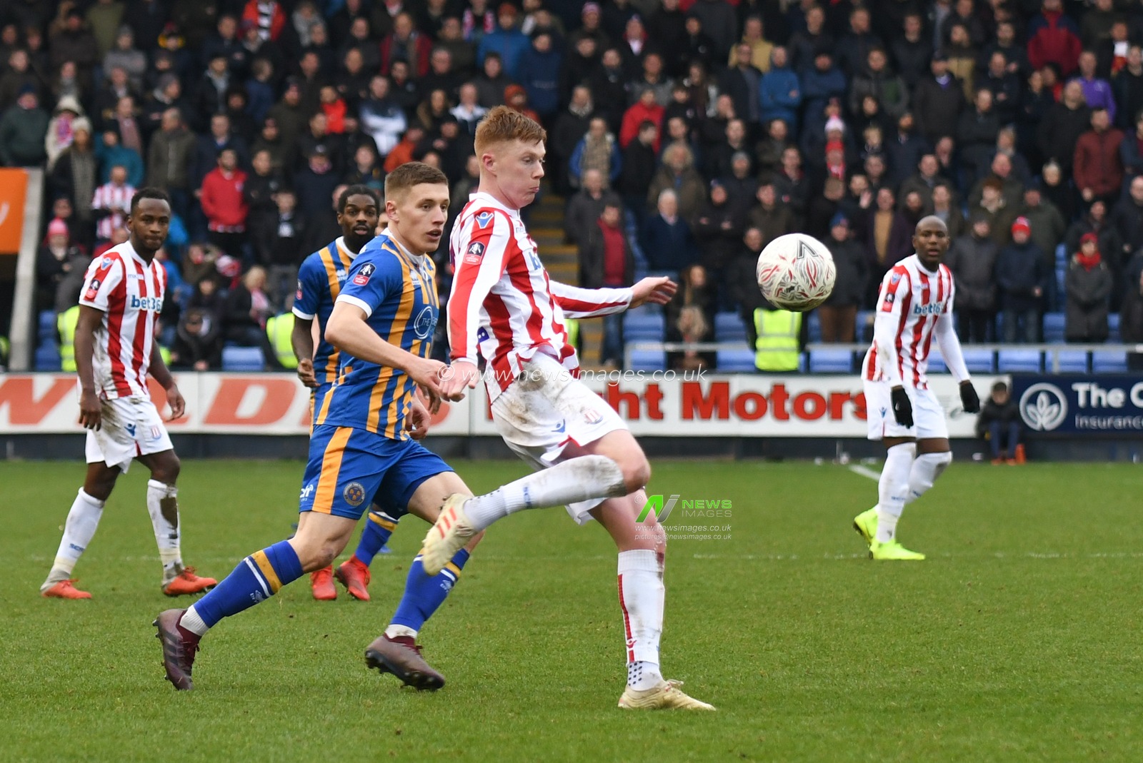 5th January 2019, New Meadow, Shrewsbury, England ; The Emirates FA Cup, 3rd Round, Shrewsbury Town vs Stoke City : Sam Clucas (22) of Stoke City clears the ball

Credit: Richard Long/News Images

English Football League images are subject to DataCo Licence