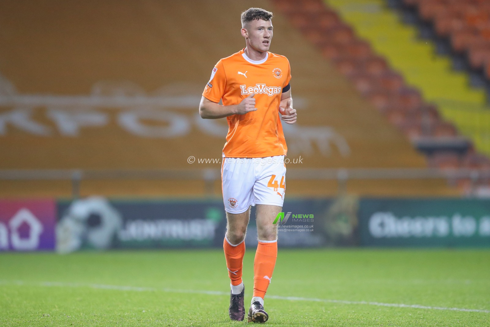 Will Squires #44 of Blackpool during the Bristol Street Motors Trophy match Blackpool vs Morecambe at Bloomfield Road, Blackpool, United Kingdom, 14th November 2023

(Photo by Gareth Evans/News Images)