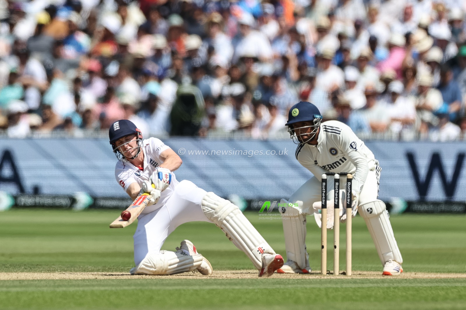 Harry Brook of England with a reverse scoop for a four during the 3rd Rothesay Test Match Day 4 England v India at Lords, London, United Kingdom, 13th July 2025

(Photo by Mark Cosgrove/News Images)