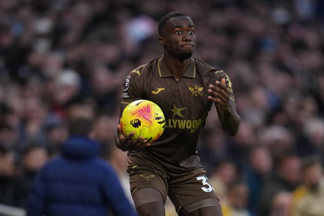Michael Kayode of Brentford during the Premier League match Tottenham Hotspur vs Brentford at Tottenham Hotspur Stadium, London, United Kingdom, 6th December 2025

(Photo by Harvey Murphy/News Images)

*** GER AUT SUI OUT ***