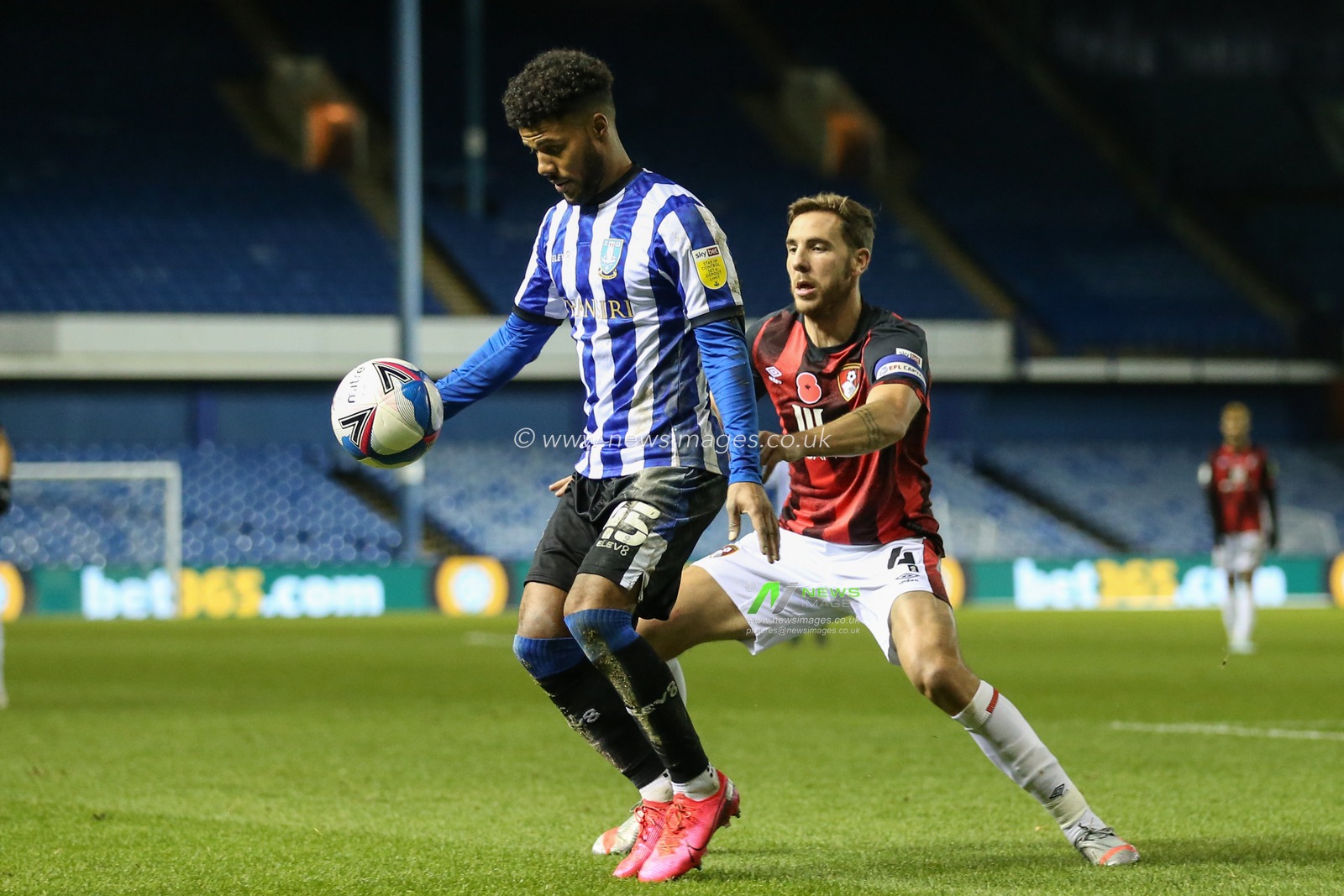 Elias Kachunga (45) of Sheffield Wednesday in action during the game