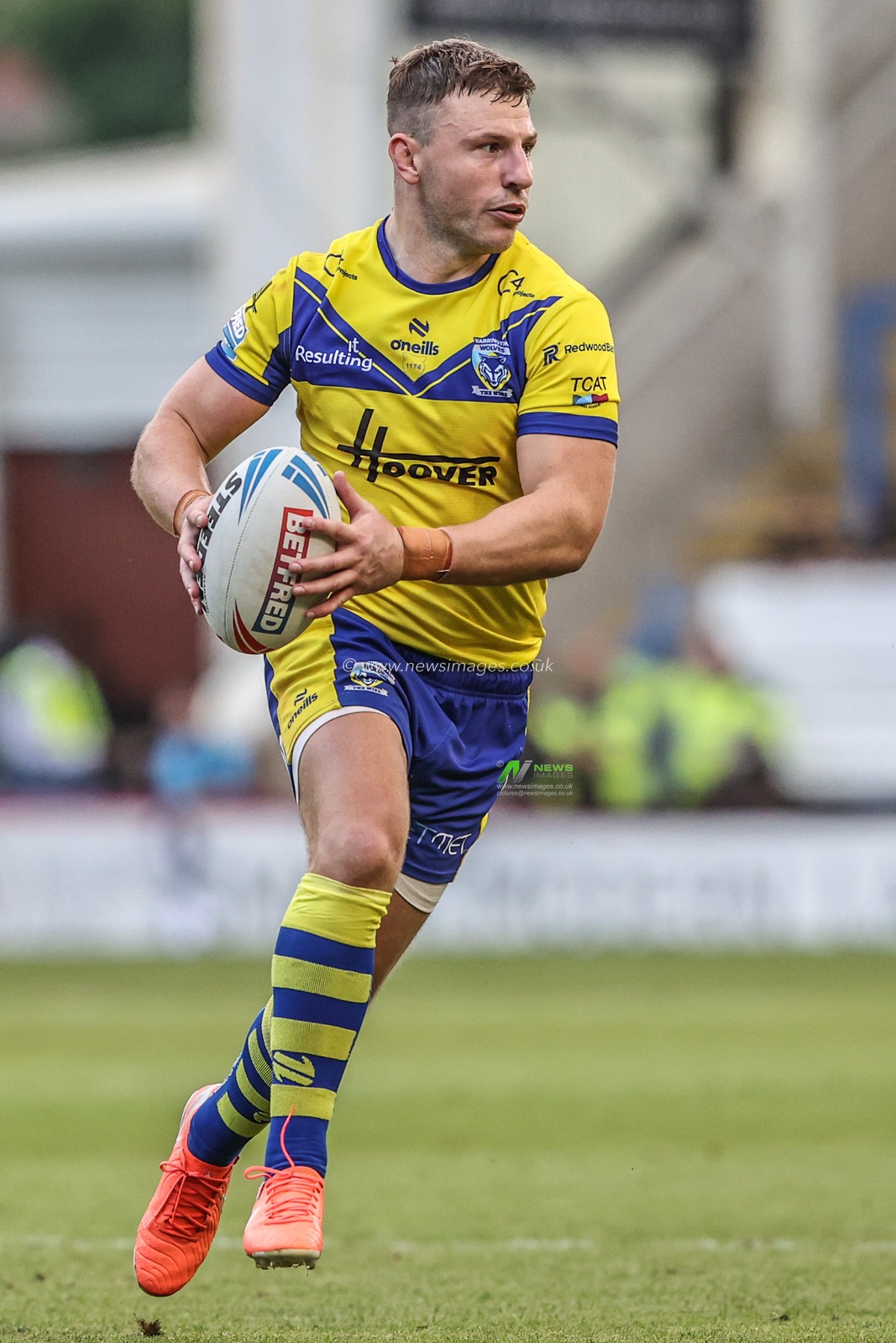 George Williams of Warrington Wolves during the Betfred Super League round 16 match Warrington Wolves vs Hull FC at Halliwell Jones Stadium, Warrington, United Kingdom, 28th June 2025

(Photo by Alfie Cosgrove/News Images)