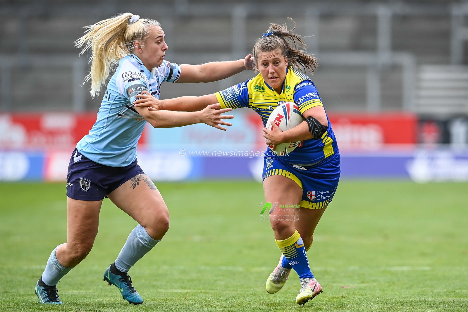 Danielle Bound #9 of Warrington Wolves in action during the The Shield Final Warrington Wolves Women v Featherstone Rovers Women at Totally Wicked Stadium, St Helens, United Kingdom, 18th September 2022

(Photo by Craig Thomas/News Images)